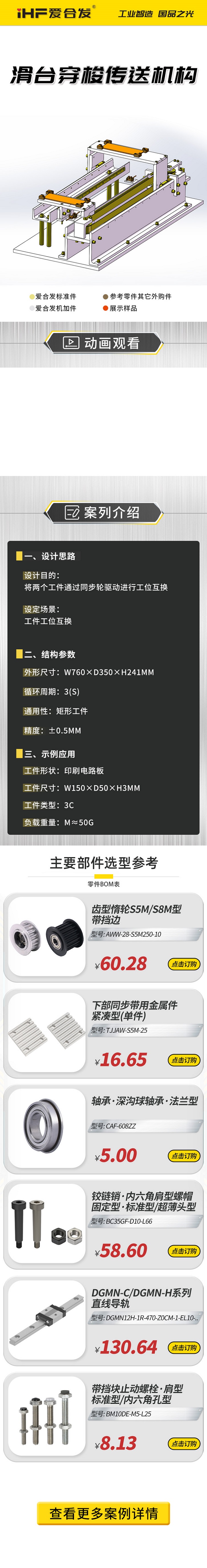 愛合發案例介紹：滑台穿梭傳動（dòng）機構（gòu）
